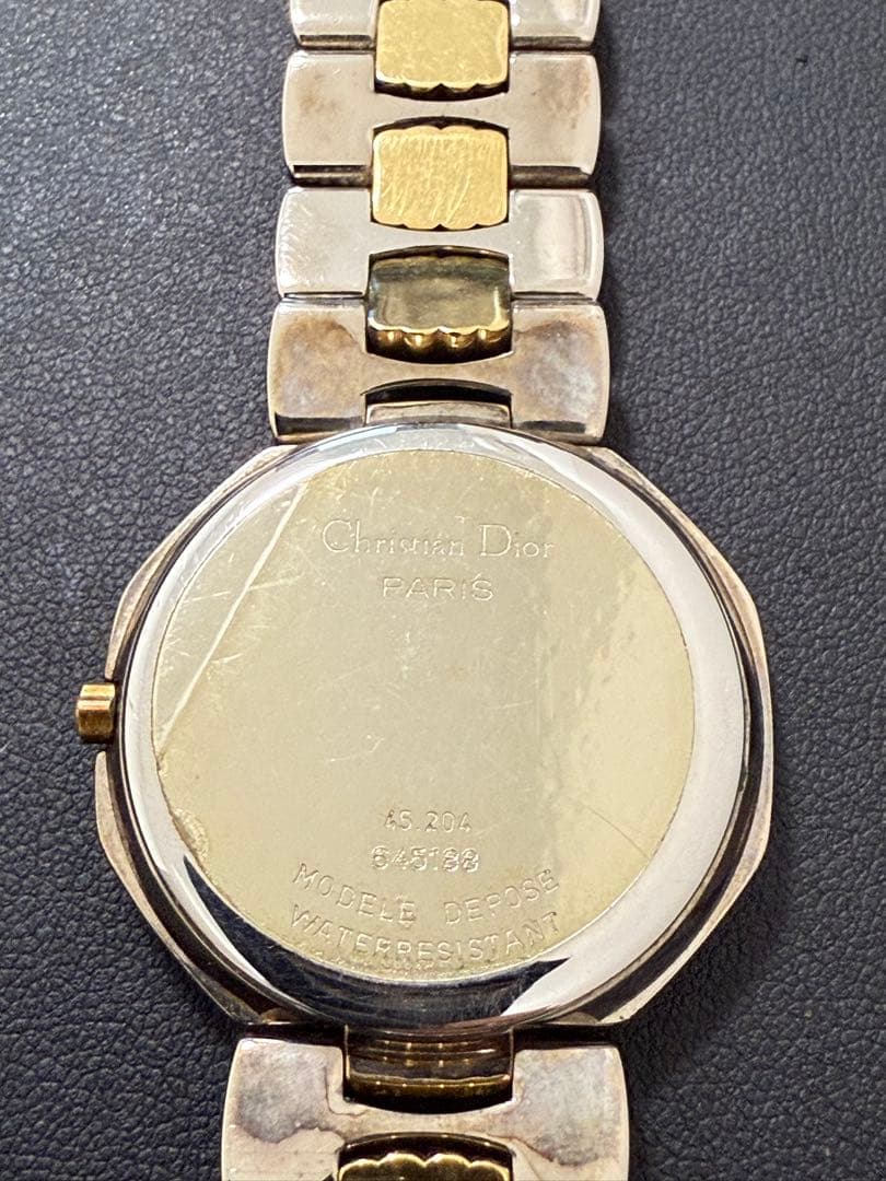 Christian Dior オクタゴン 腕時計 ゴールド文字盤 シルバー