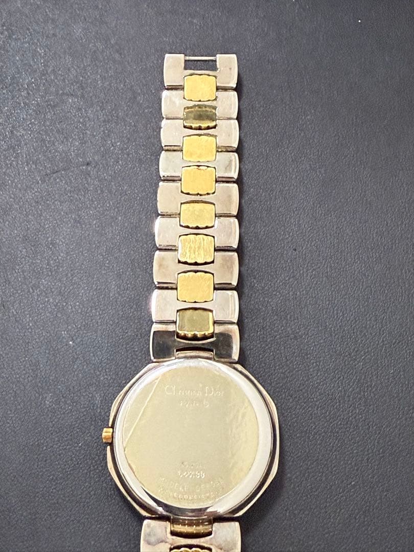 Christian Dior オクタゴン 腕時計 ゴールド文字盤 シルバー
