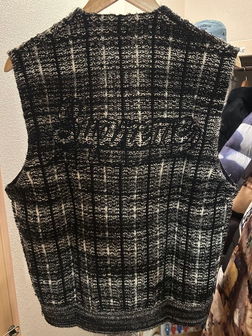Supreme Speckled Zip Up Sweater Vest 黒M
