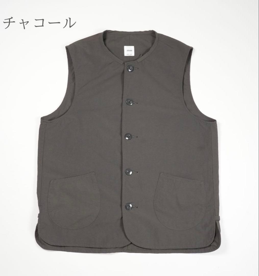 日本製　ARAN ベスト　チャコール　サイズ　5