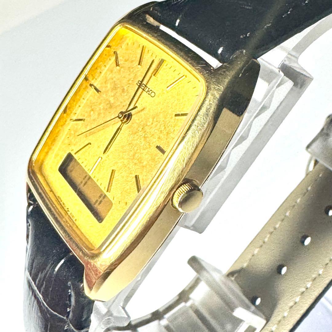 SEIKO メンズ ビンテージ デジアナ H601-5050 ゴールド 多機能
