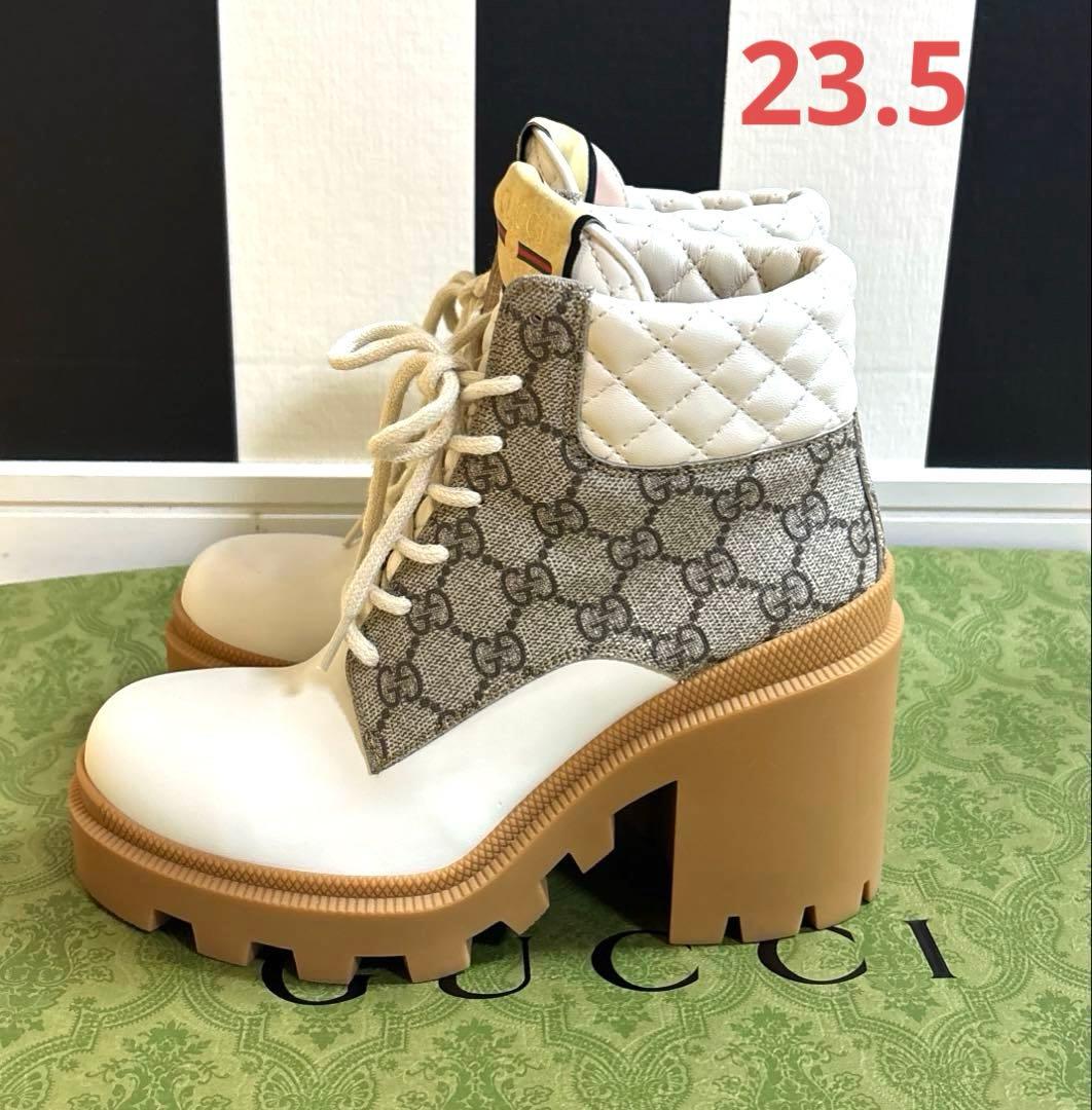 【超美品】グッチGGスプリーム アンクルブーツ36 1/2 23.5cm