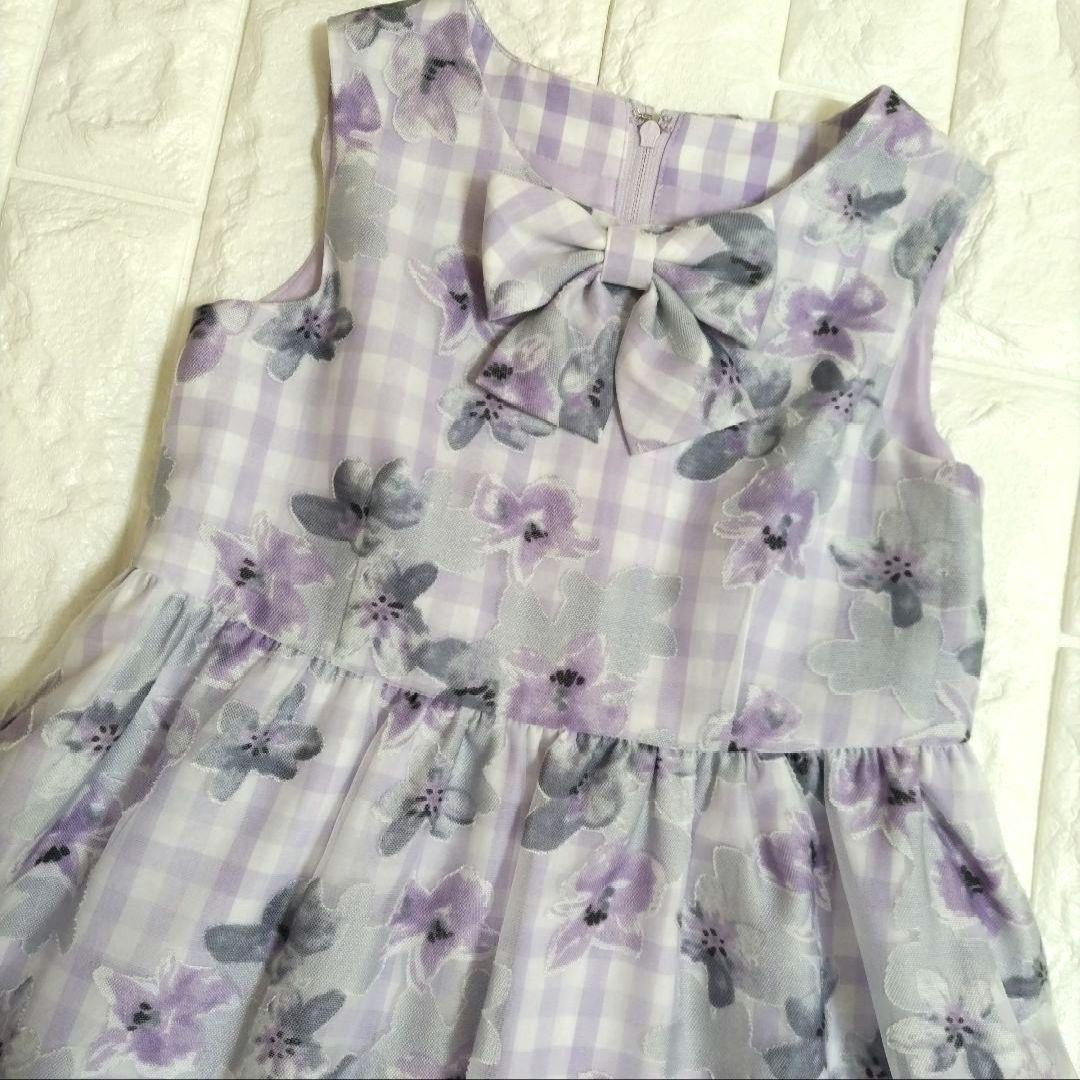 【130】CHOPIN ジャケット ワンピース 花柄 パープル アンサンブル