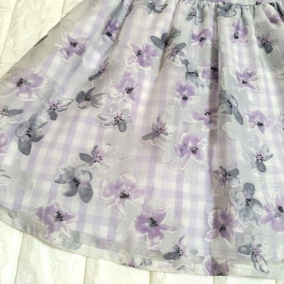 【130】CHOPIN ジャケット ワンピース 花柄 パープル アンサンブル