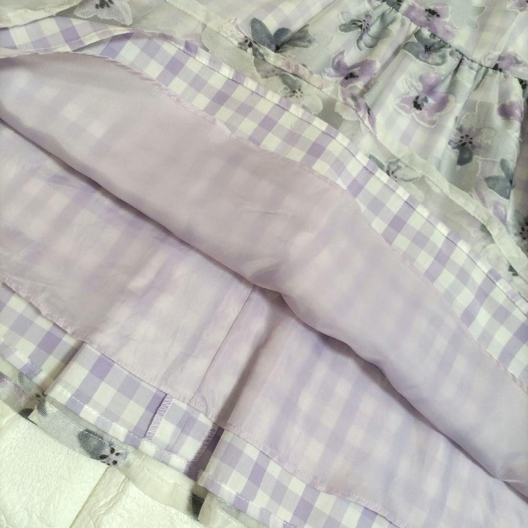 【130】CHOPIN ジャケット ワンピース 花柄 パープル アンサンブル