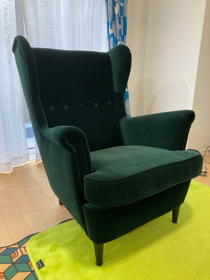 【IKEA】STRANDMON ストランドモン／ウイングチェア ／ダークグリーン