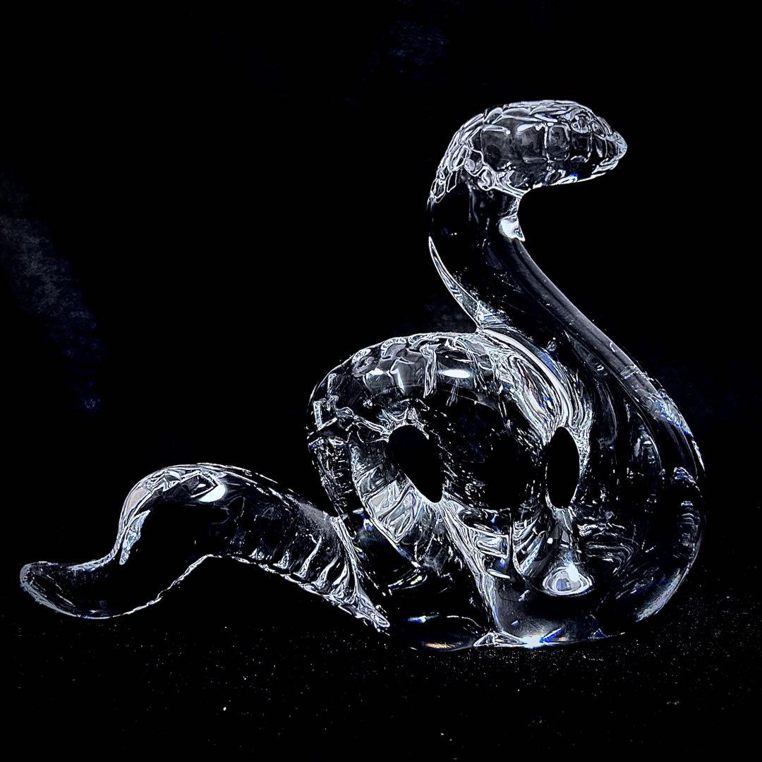 バカラ クリアクリスタル オーナメント 蛇 ヘビ 巳 干支　美品