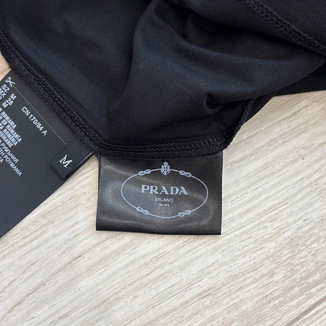 【未使用】PRADA Tシャツ 三角ロゴ M ブラック 黒 プラダ 綿100%