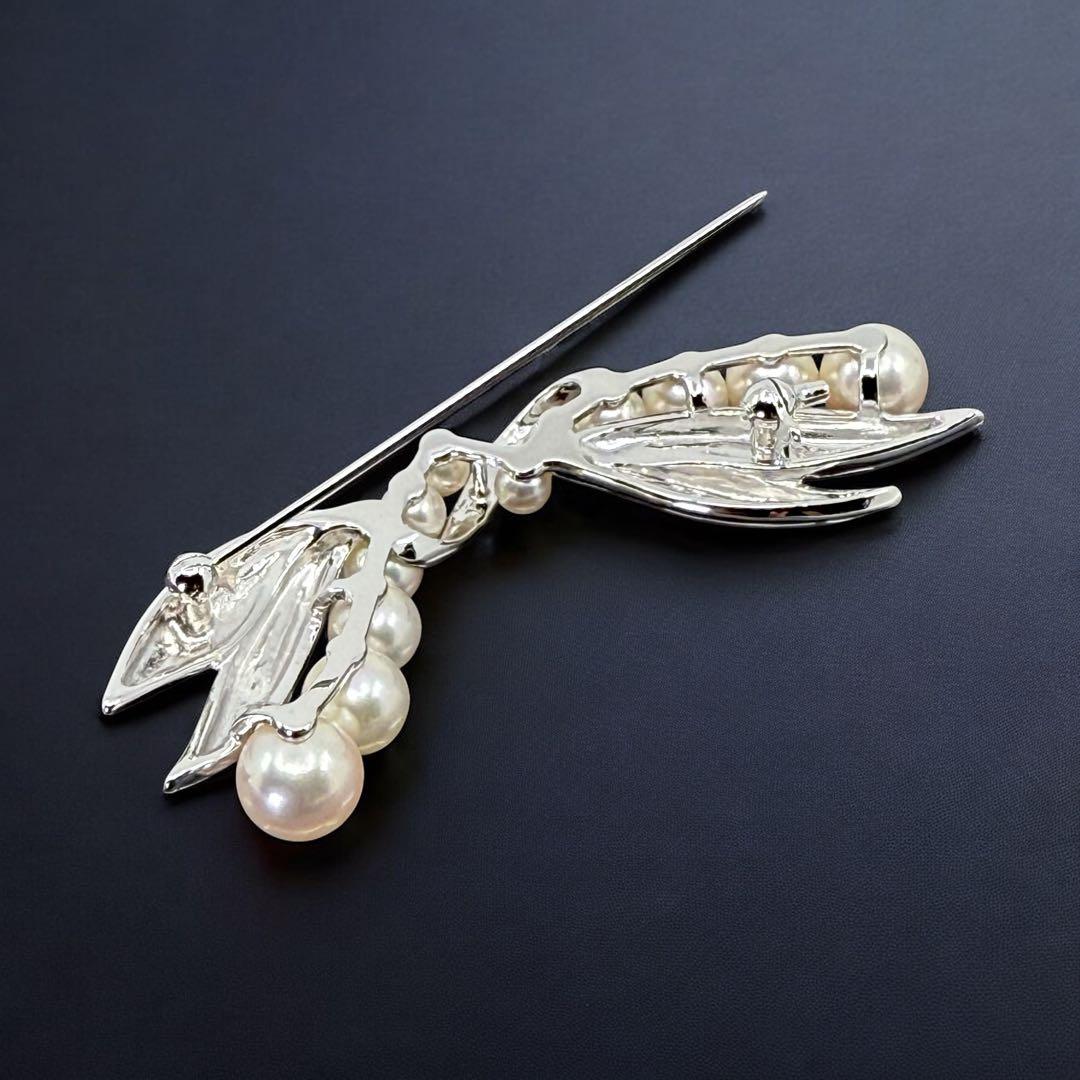 【極美品】ミキモト　アコヤ　本真珠　パール　ブローチ　シルバー　コサージュ