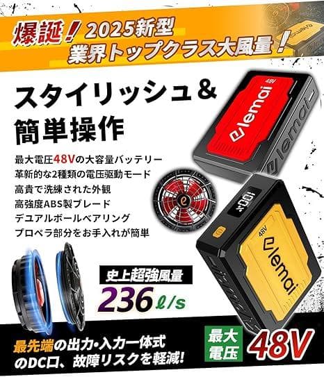 ◆ 新品未使用 展示品 elemai 48V高出力 ファンバッテリーセット
