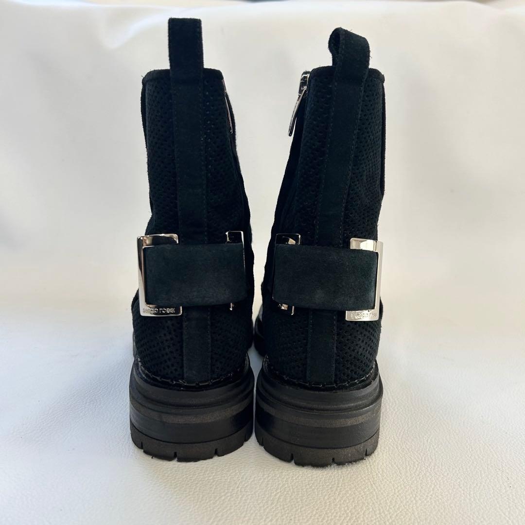 極美品✨セルジオロッシ バイカープリンス レースアップブーツ 黒 36 1/2