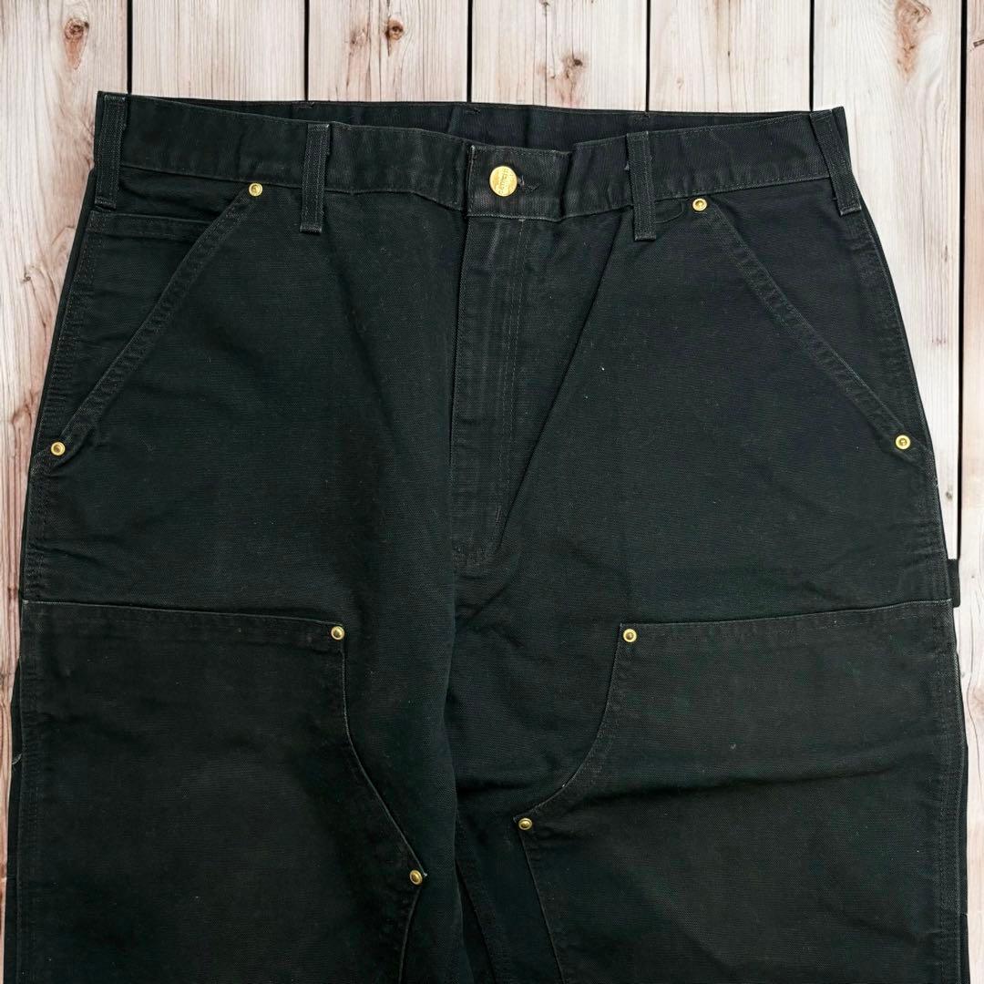 00s Carhartt ブラック ダブルニー ワーク カーゴ ペインターパンツ