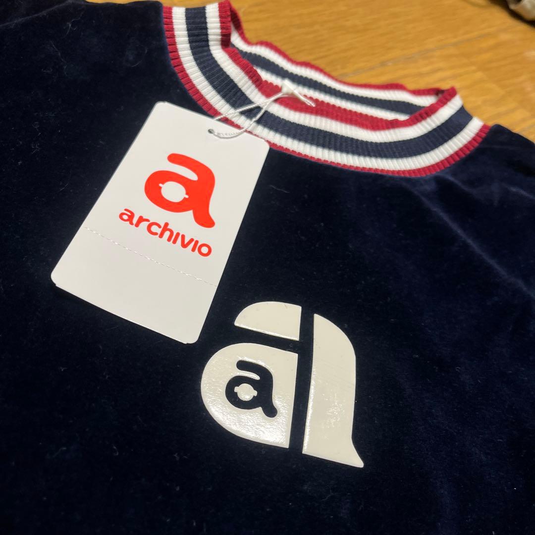 アルチビオ　ネイビー　ベロア半袖トップス　サイズ40