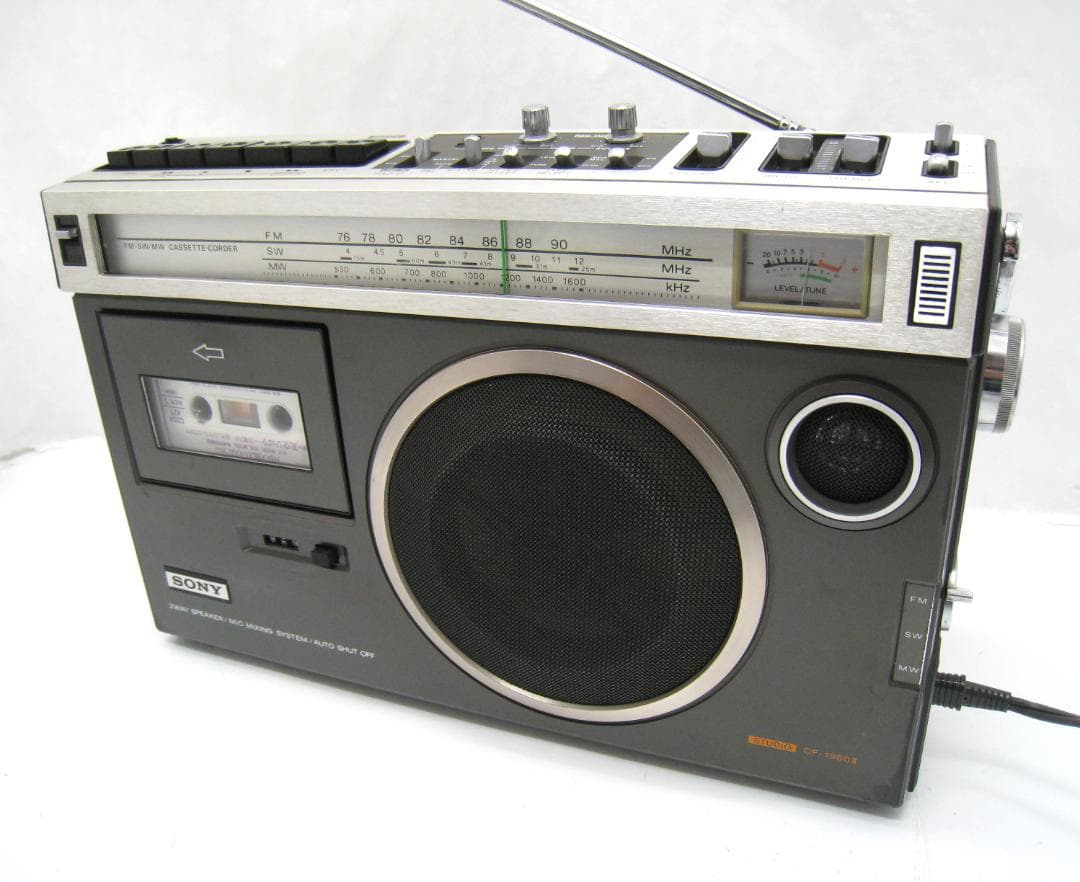 専用カバー付 SONY レトロラジカセ CF-1980ii