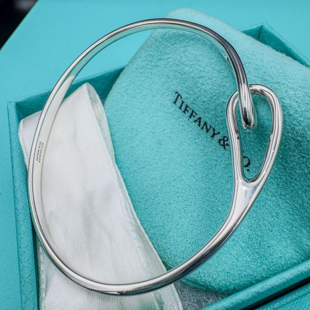 【TIFFANY&Co】　鏡面仕上げ　ダブルループ バングル T&Co
