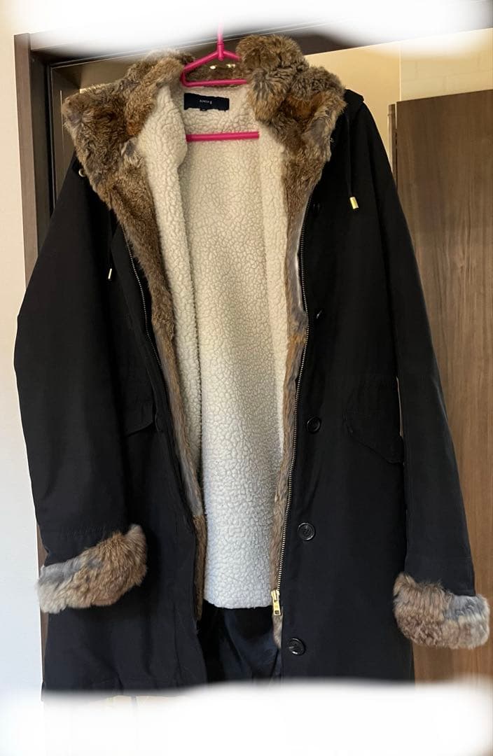 ships ブラック フリース モッズコート サイズ38