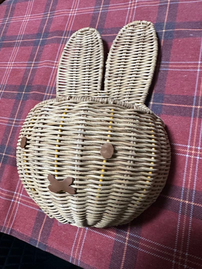 スタジオクリップ　ミッフィー　壁掛けラタンバスケット