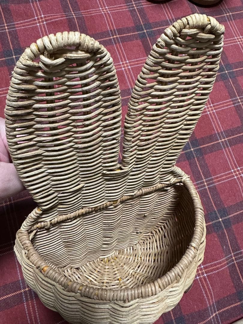 スタジオクリップ　ミッフィー　壁掛けラタンバスケット