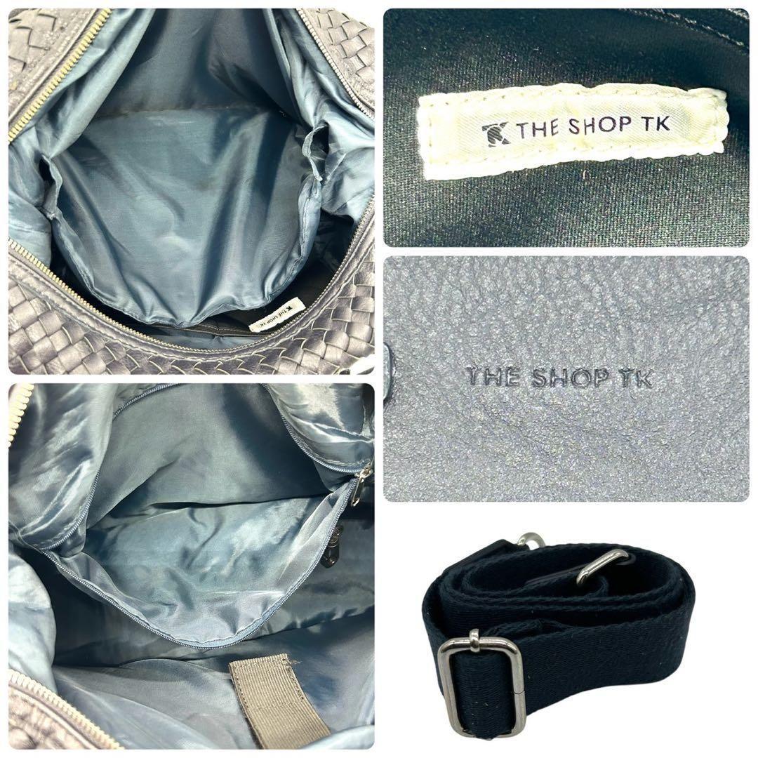 良品 1136 タケオキクチ ボストンバッグ 2way イントレチャート 紺