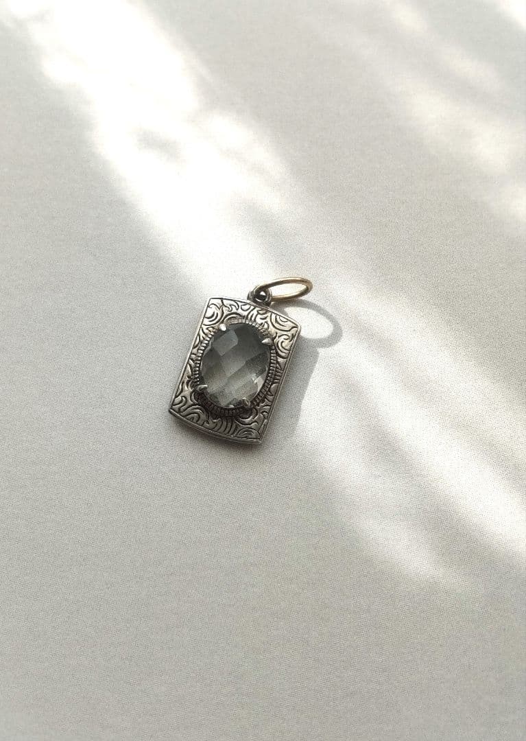 アガット agete グリーンクォーツ×シルバー チャーム K10 ネックレス