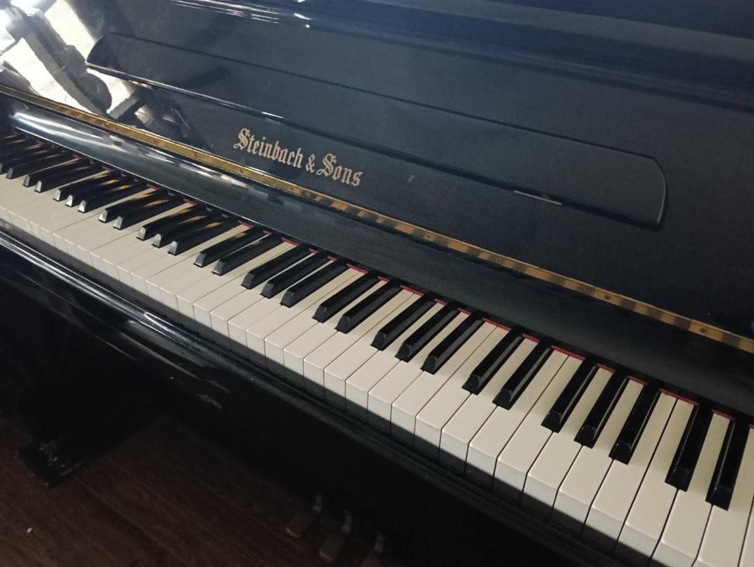 Steinbach & Sons アップライトピアノ 黒 椅子付き