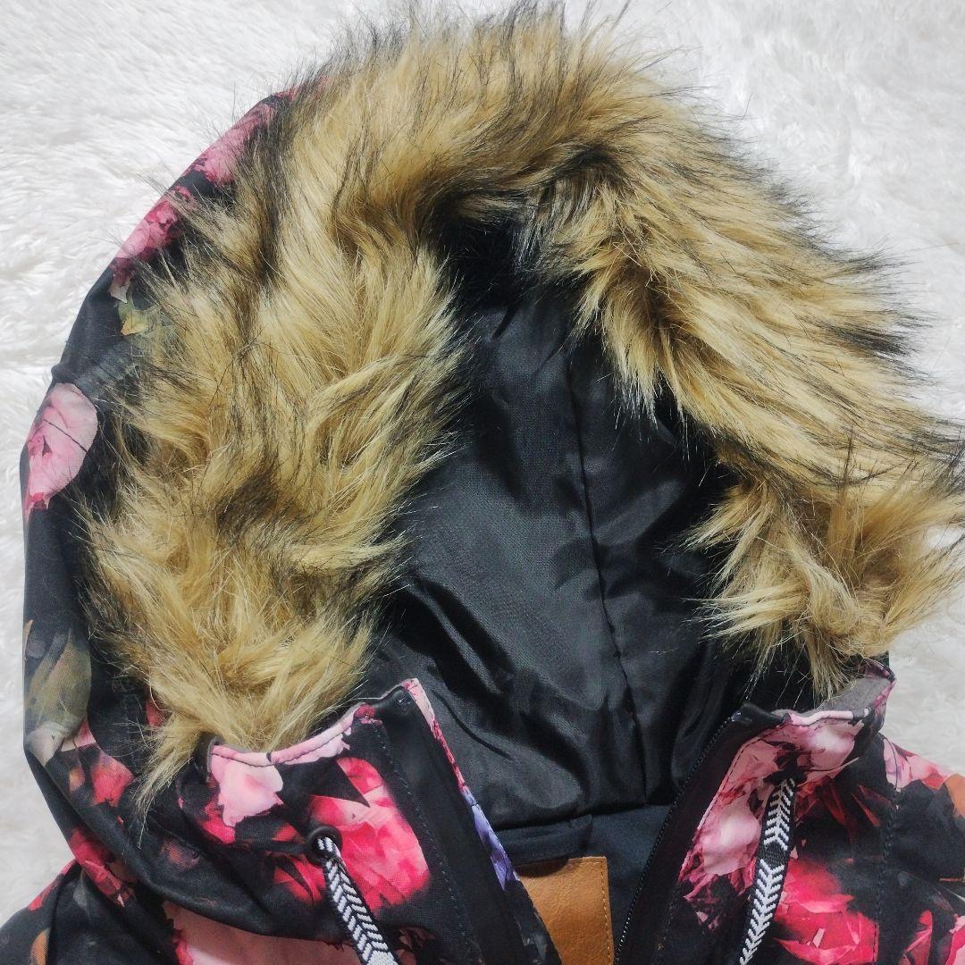 【未使用級】ROXY　スノーボードウェア　スキー　薔薇　ウィンタースポーツ　黒