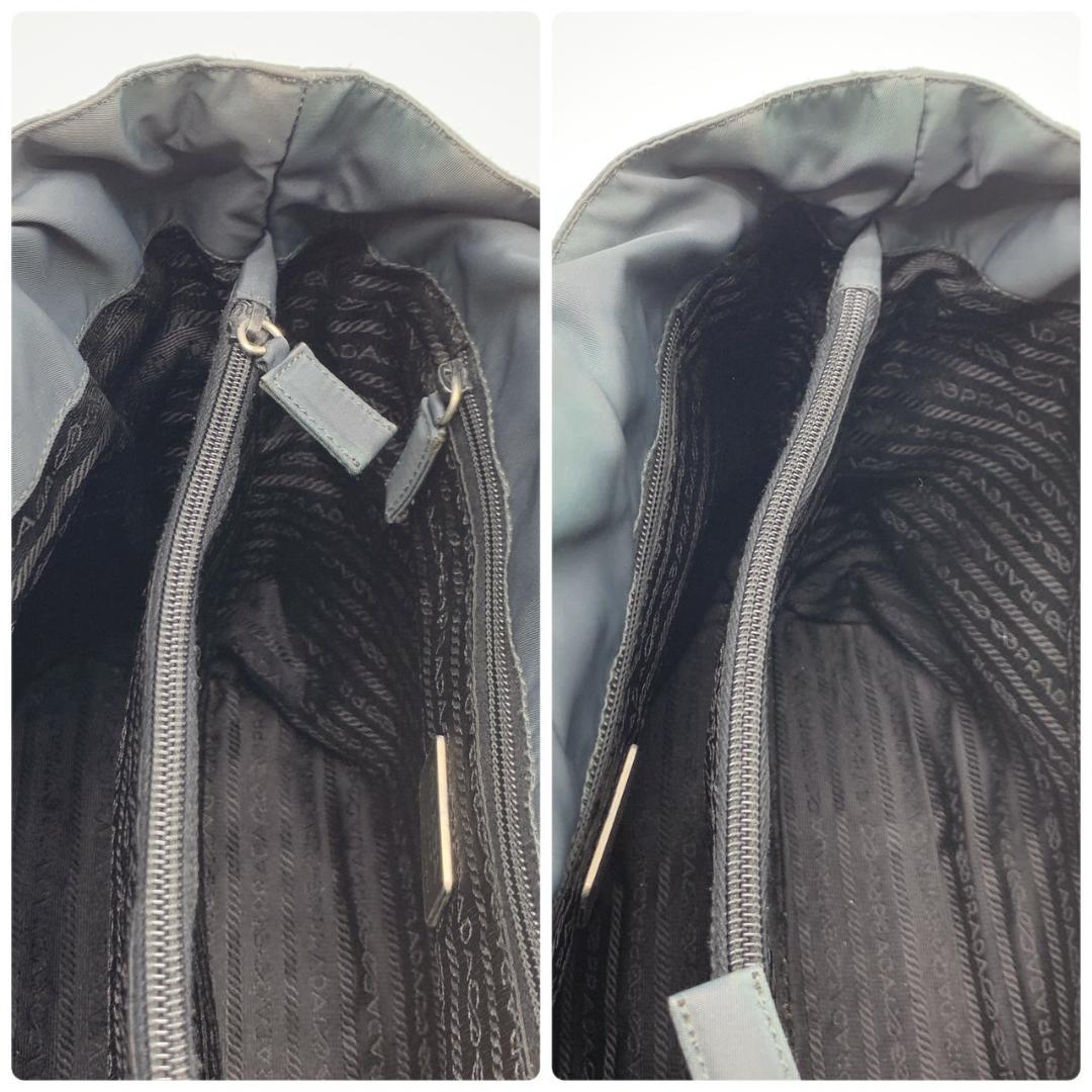 プラダ テスートナイロン トート ハンドバッグ チャコールグレー ブラック 黒