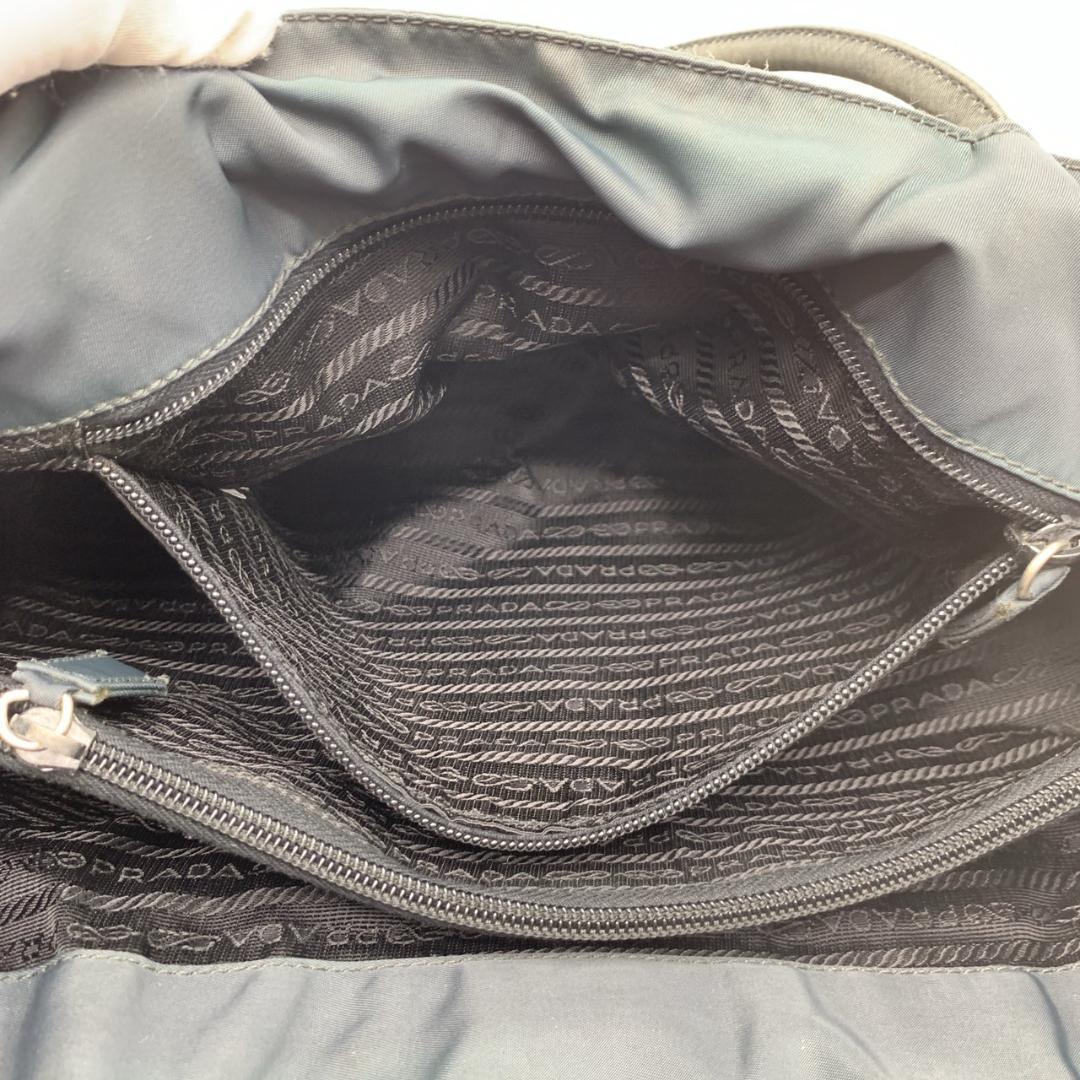 プラダ テスートナイロン トート ハンドバッグ チャコールグレー ブラック 黒