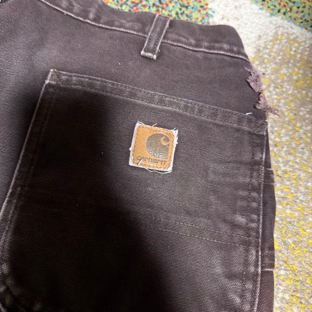 carhartt ダブルニー　裏地キルティング　ダークブラウン　36×34