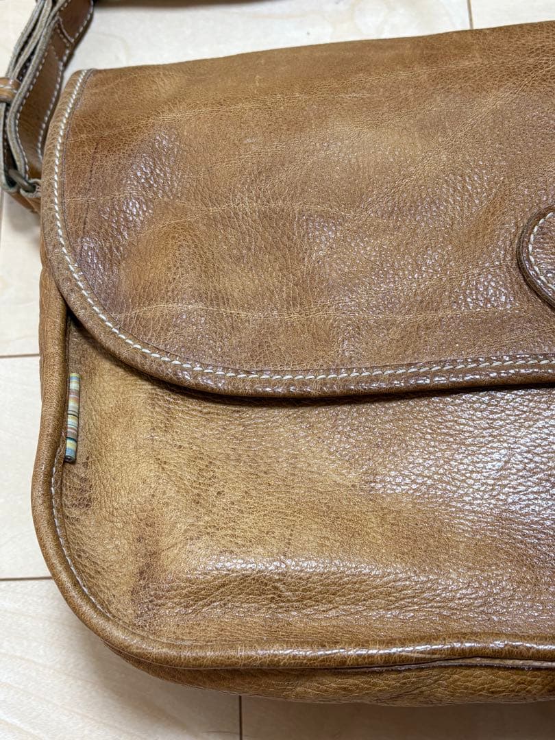 ◆Vntage◆Paul Smith◆メッセンジャーバッグ◆うす茶◆本革