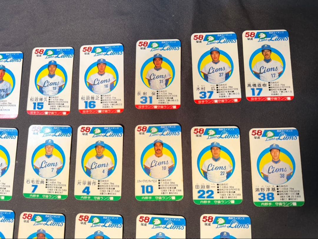 タカラ　58年版　プロ野球カードゲーム　西武ライオンズ　当時物