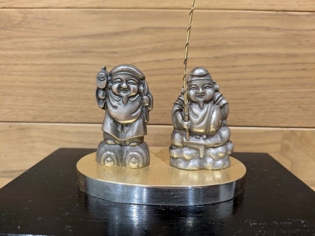 銀製 恵比寿様 大黒様 置物 ケース入り