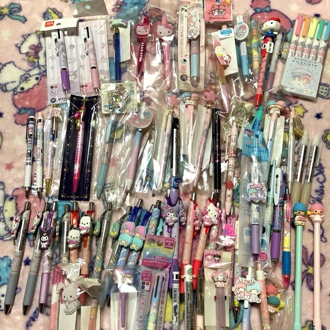 サンリオ ボールペン シャーペン 約67本 ★キキララ多め 収納ケース レアあり