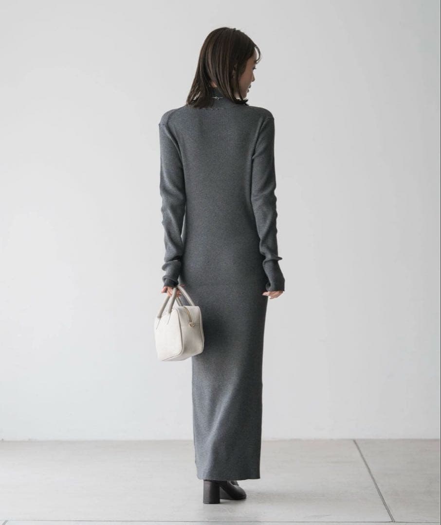 【新品未使用】NOBLE リブハイネックロングワンピース 完売品