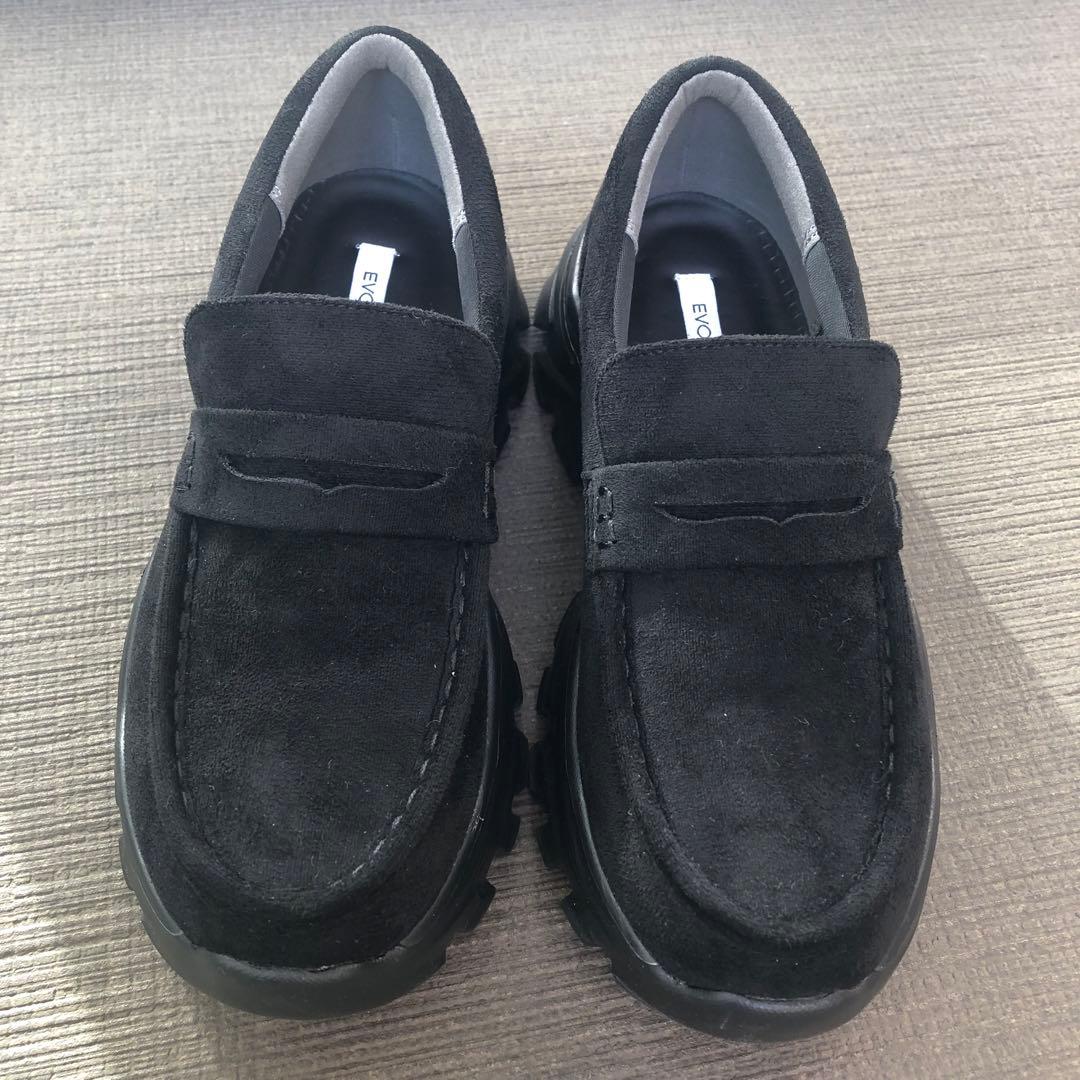 EVOL スニーカーソールローファー　ブラック　M