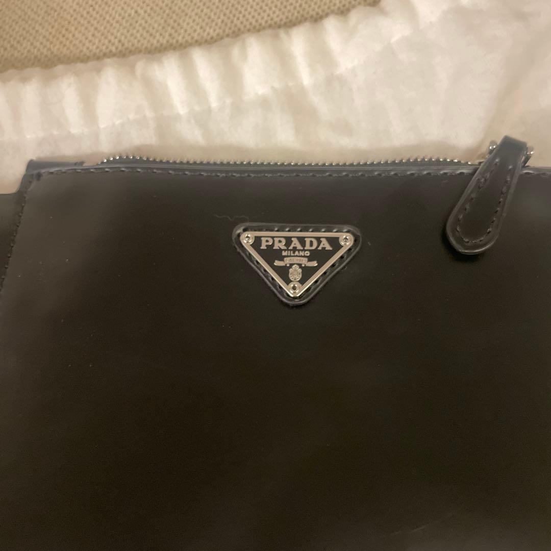 【美品】プラダ　スパンコール　ハンドバッグ　ブラック