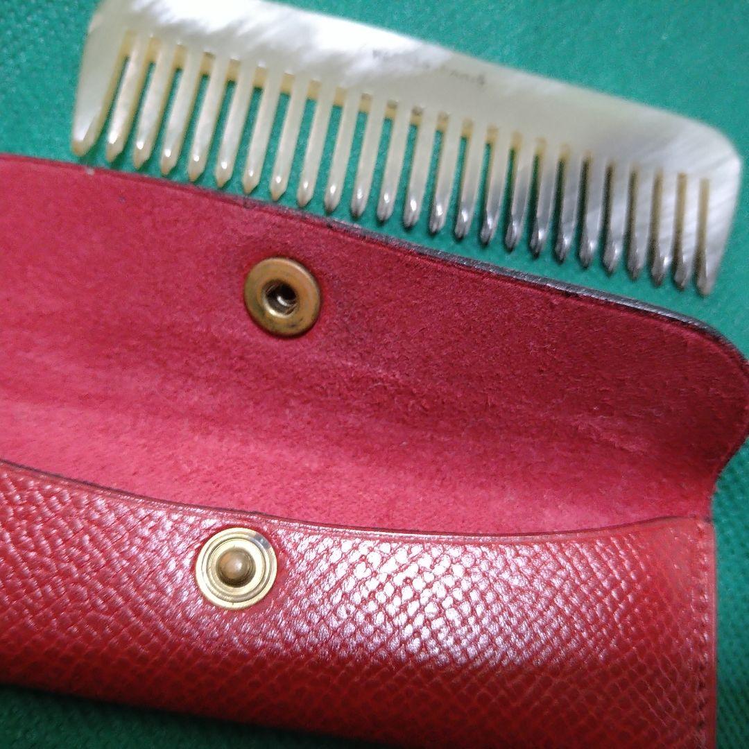 エルメス⭕️HERMS バッファローホーン　くし　櫛　コーム　レザーケース付