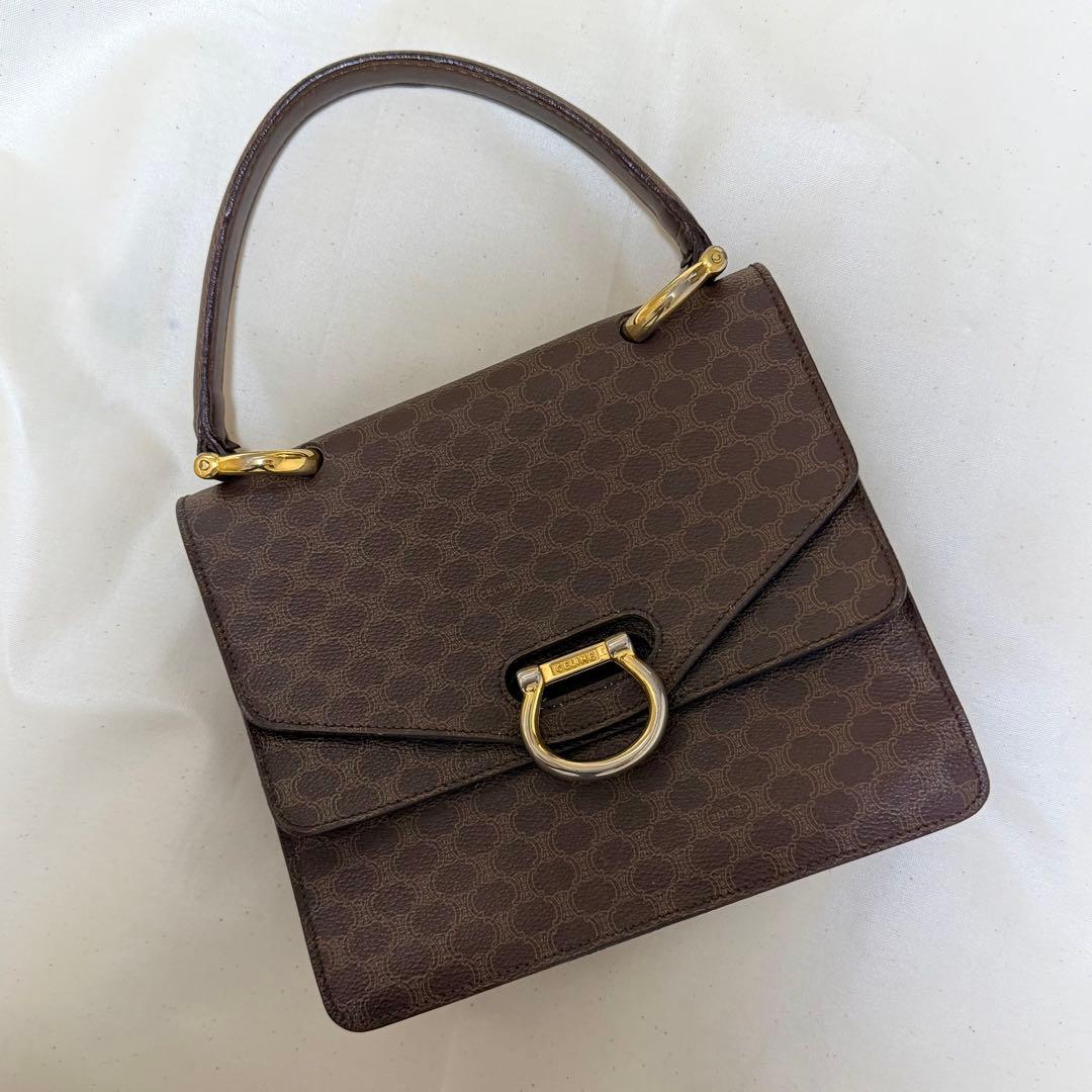 CELINE オールドセリーヌ ダブルフラップ マカダム柄 ヴィンテージF/10