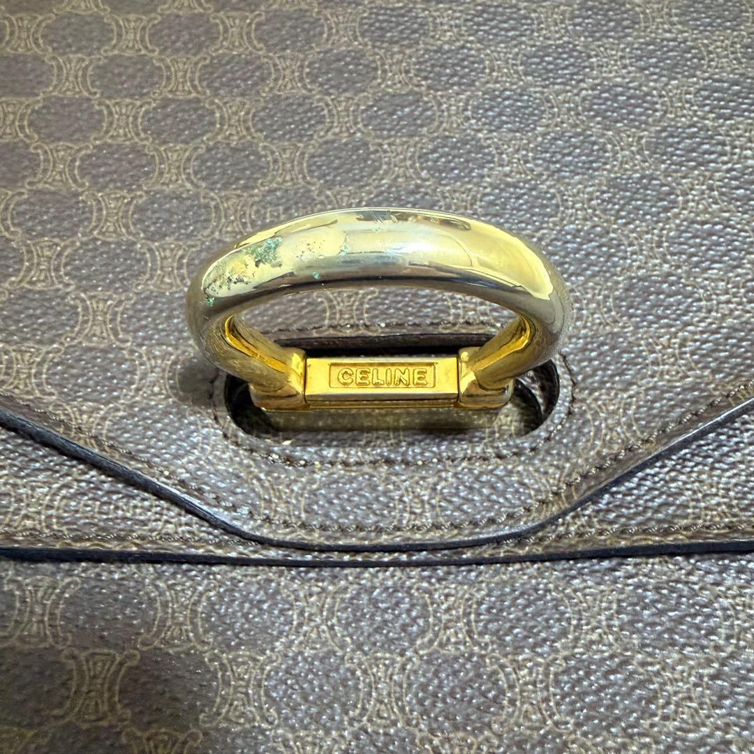 CELINE オールドセリーヌ ダブルフラップ マカダム柄 ヴィンテージF/10