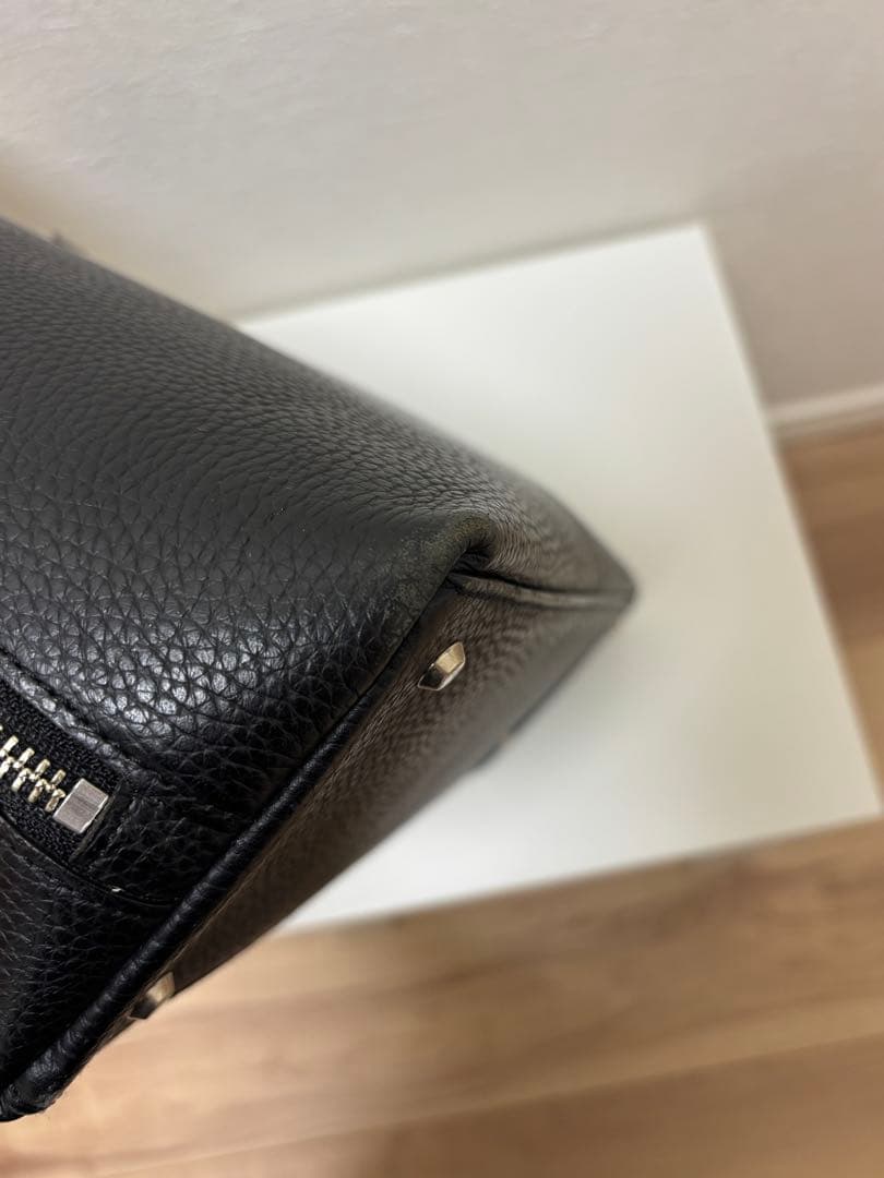 UNITED ARROWS レザー ラウンド ブリーフケース ブラック