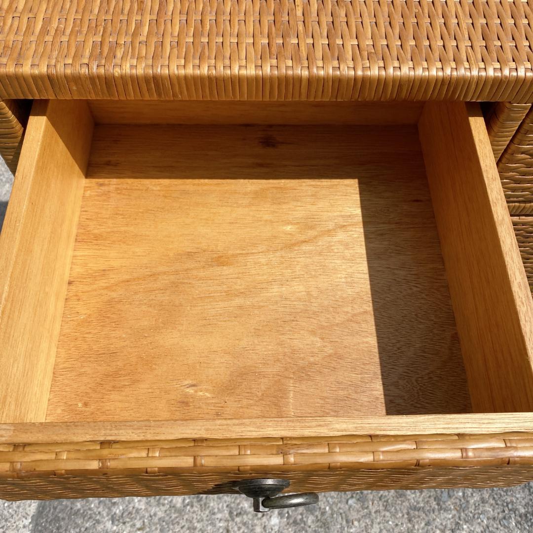 M373 ラタン チェスト 4段引き出し レトロ アンティーク