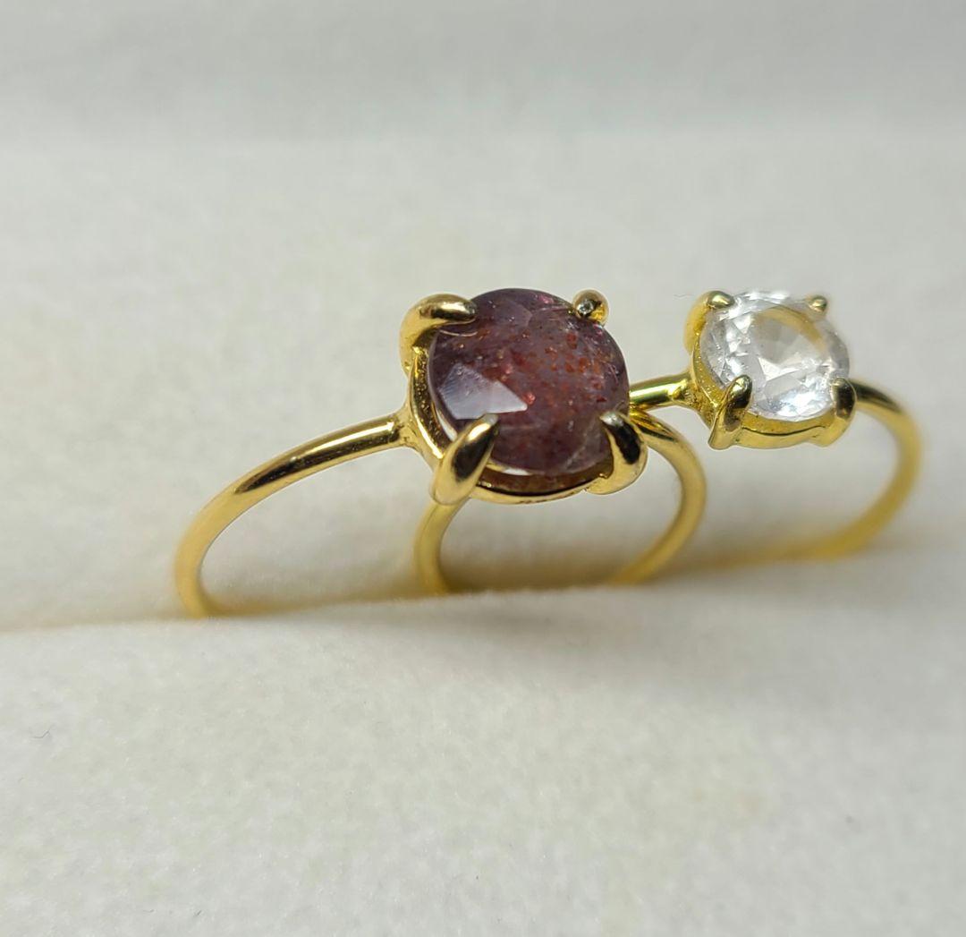 わっふる★フェナカイト、アイオライトサンストーン★リング