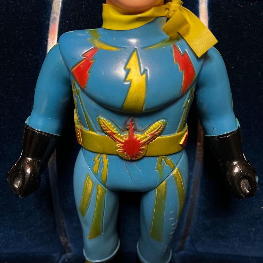 昭和レトロ ポピー イナズマン ソフビ 面無し 石森プロ 当時物 戦隊モノ