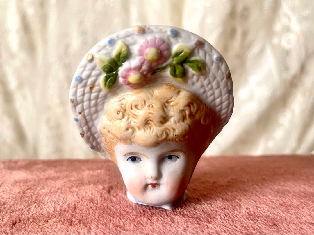 19世紀ビスクドールヘッド①フランスアンティーク　ドイツアンティーク　陶器人形