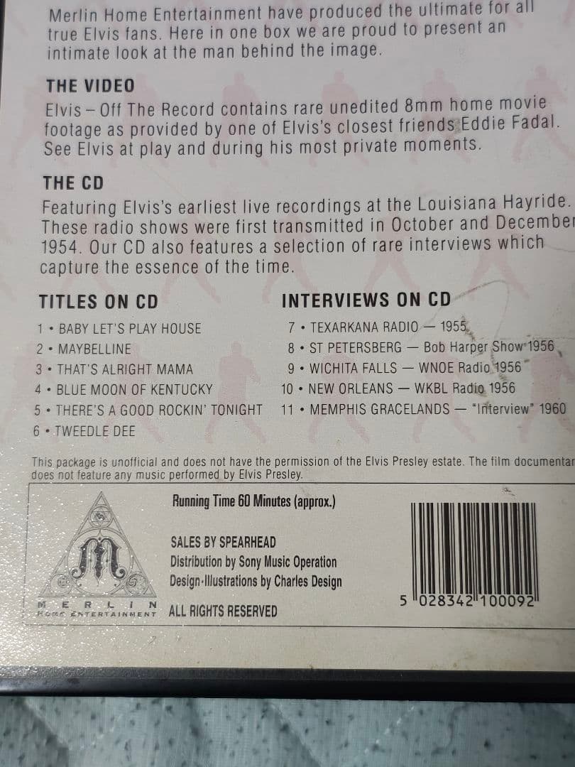 洋楽 ELVIS Off The Record VHS CD