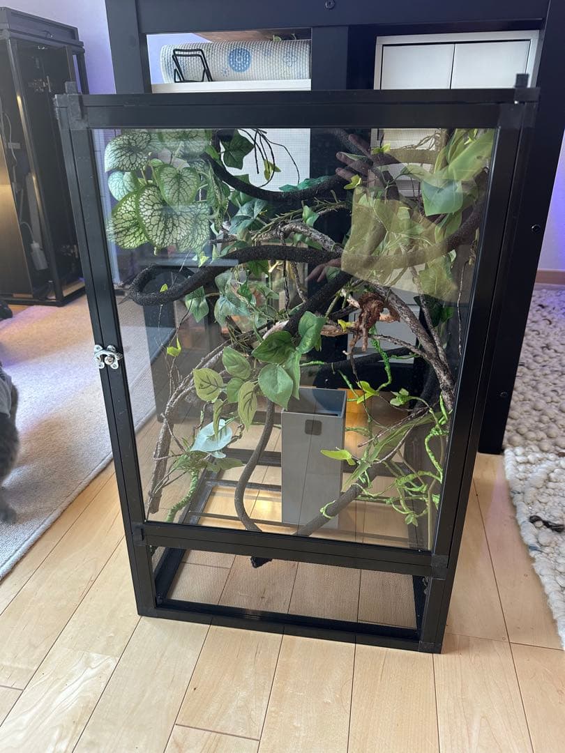 カメレオン　爬虫類　アルミ　通気　飼育ケージ 網　アクセサリー付き