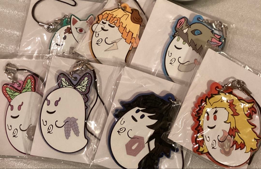 鬼滅の刃　Q-potストラップ　杏寿郎　義勇　しのぶ　炭治郎　伊之助　善逸カナヲ