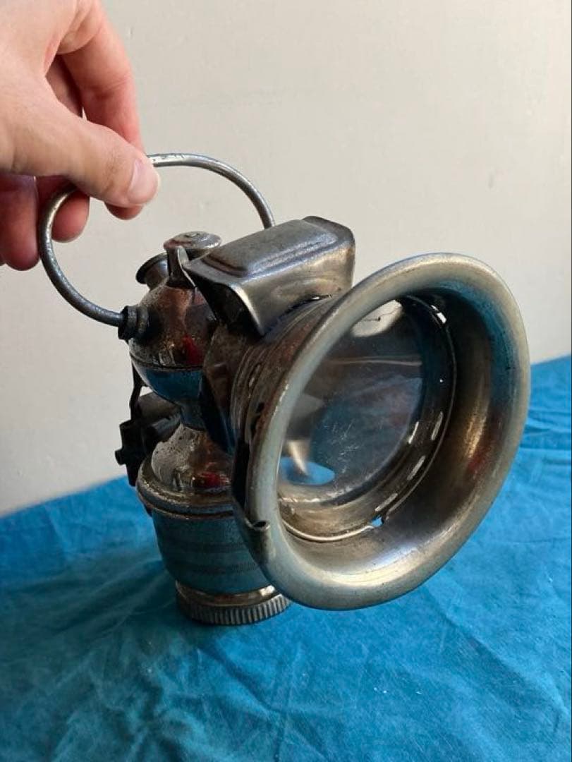 古道具　戦前　カーバイトランプ　アセチレンランプ　自転車用