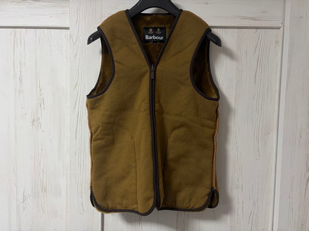 Barbour バブアー フロントジップ ファー ライナー ベスト2ワラント美品