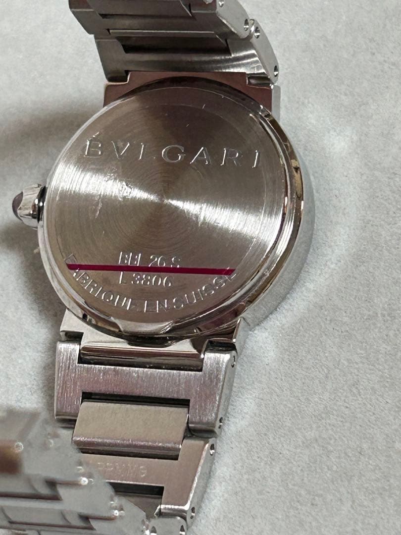 【美品】BVLGARIブルガリ　ピンクシェルレディース腕時計